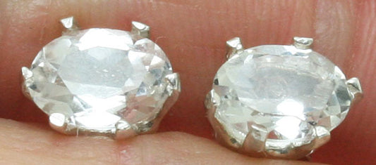 2.20 ct Lab created white topaz stud 925 sterling silver Earrings April Birth