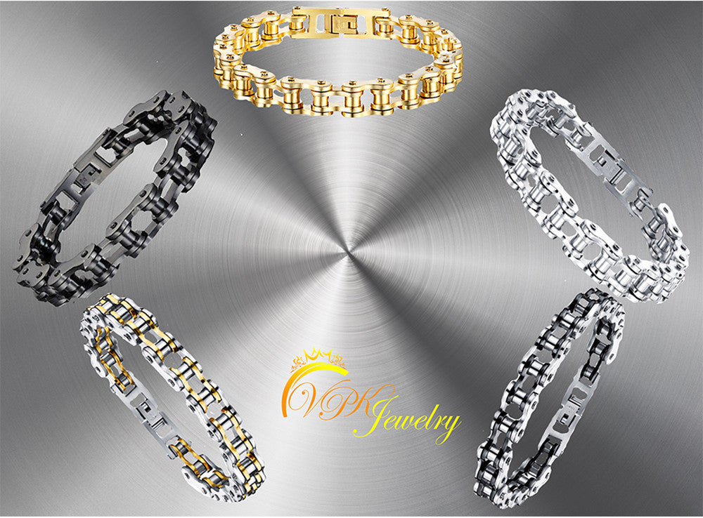 VPKJewelry Love Men Women 9'' 8.5" 7.5'' Motorcycle Bike Biker Bracelet 12mm