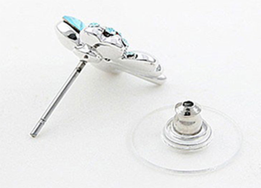 Heart Four Leaf Clover Stud Earrings made with Swarovski elements