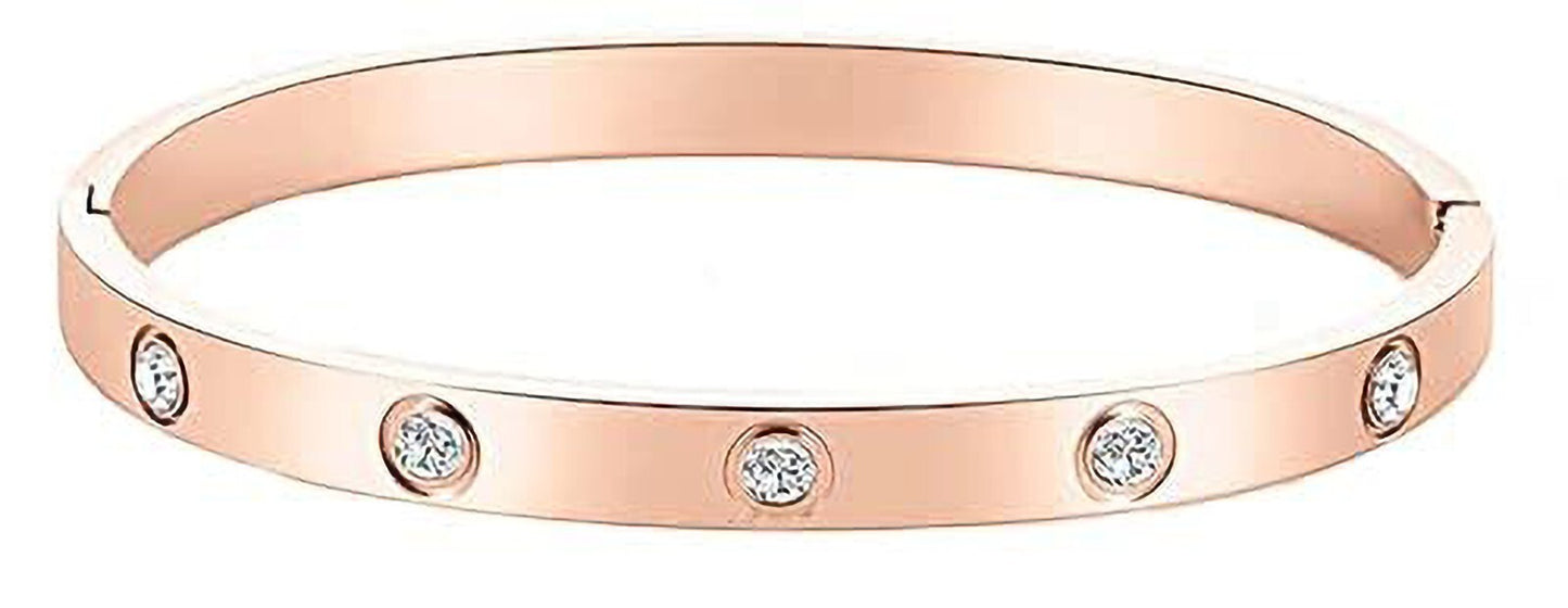 Bracelet 14k gold plated women's men girl Stainless steel bangle