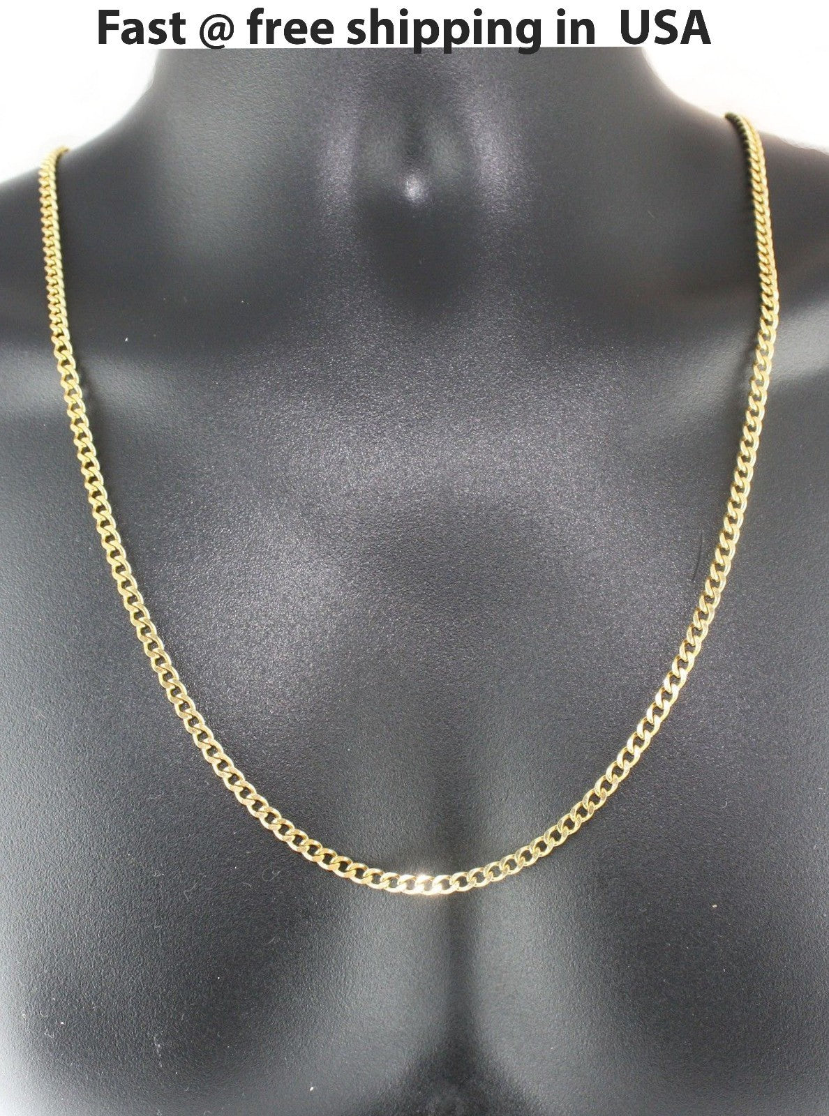 18k gold plat Link Curb Cuban Chain Necklace Bracelet 4mm 7-36'' VPKJewelry