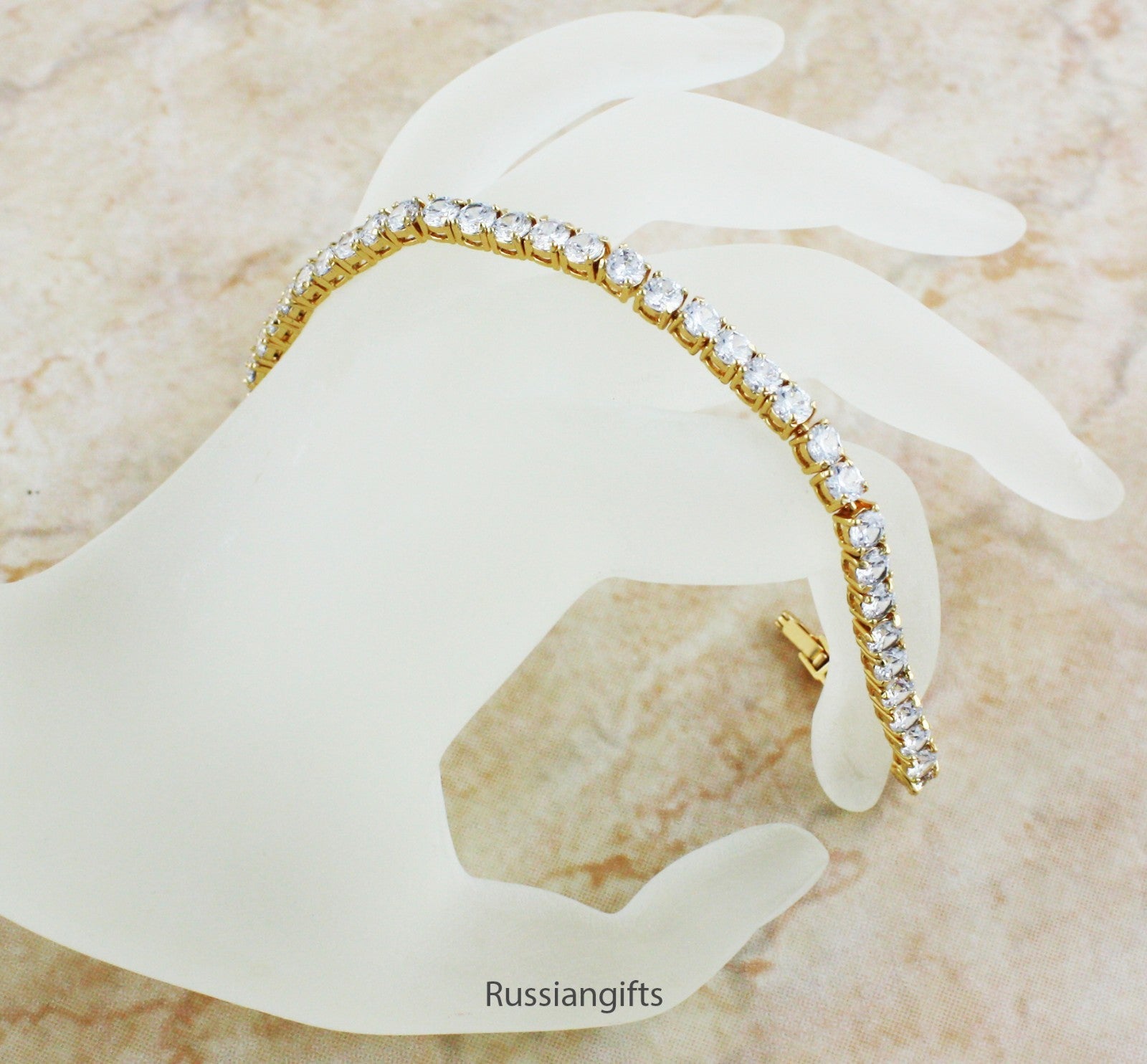 Tennis Bracelet 18k Gold Plated  12.00 ct 4mm for Women 7.5'' 7'' 6.7''