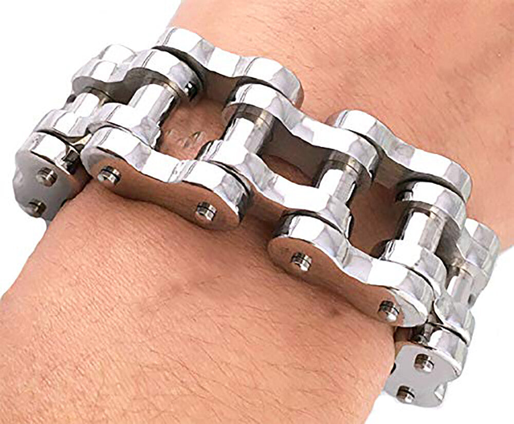 Black or Silver 8'' 9" 10'' Stainless Steel Motorcycle Bike Biker Chain Bracelet