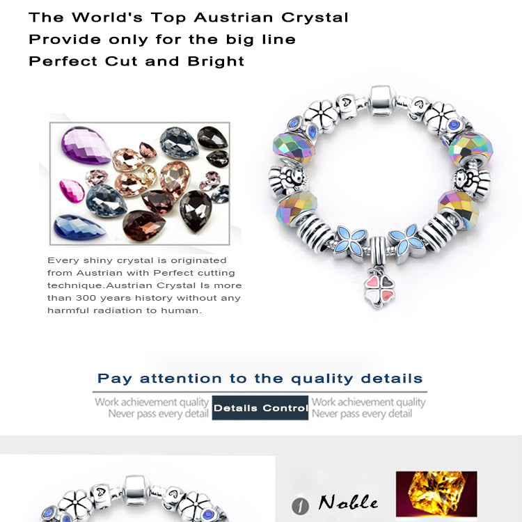 Charm Monkey Bracelet Murano and Austrian Crystal Top Quality VPKJewelry