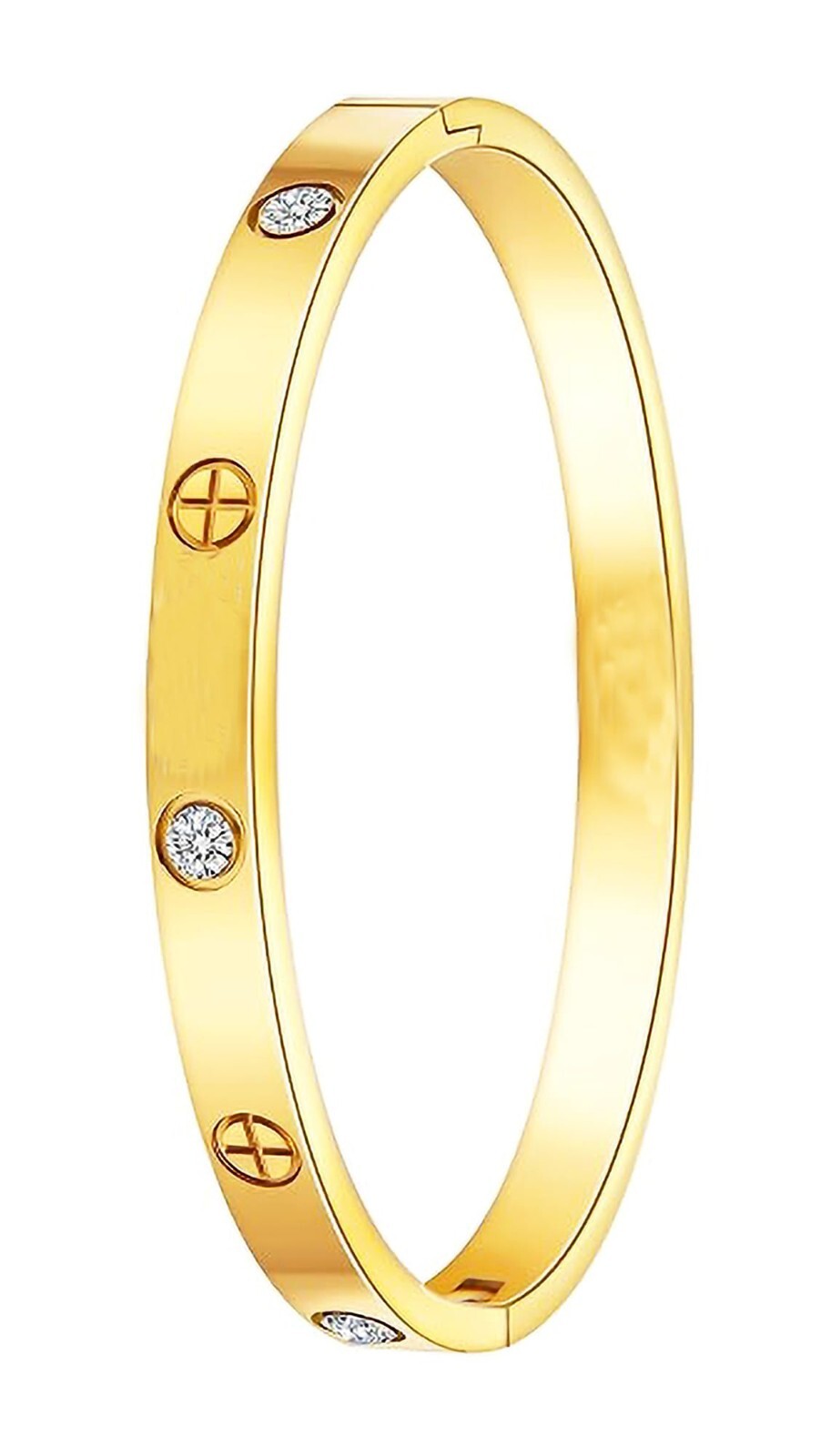Bracelet 14k gold plated women's men girl Stainless steel bangle