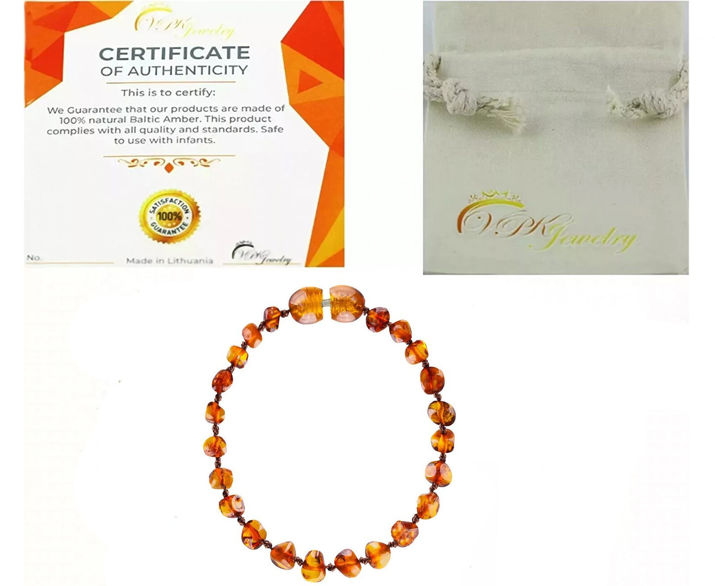 Genuine Amber Bracelet Necklace Anklet Real Beads Multicolor Unpolished Boy Girl