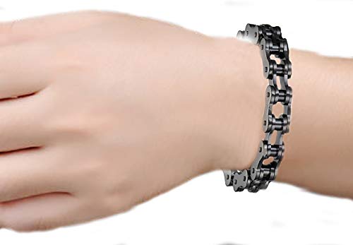 VPKJewelry Men Women Stainless Steel Motorcycle Bike Biker Link Chain Bracelet W 12 mm L 8.5'' 5 color