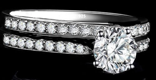 VPKJewelry 2.00 ct Real 925 Sterling Silver Wedding 2 pc set Diamonique CZ Ring Women's Girls
