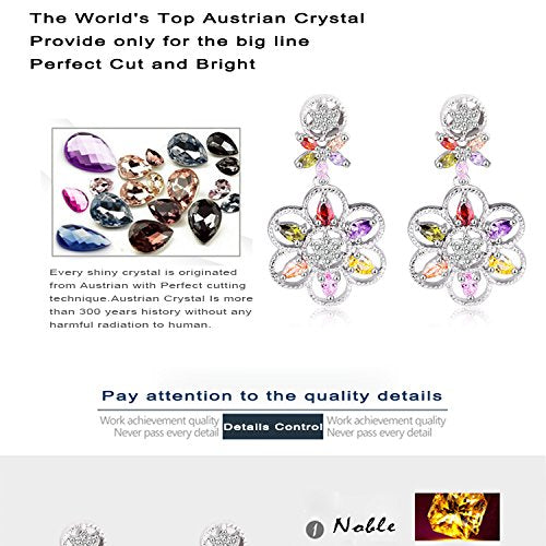 VPKJewelry Platinum Plated Women's ladies Austrian Crystal Diamonique CZ Dangle Earrings