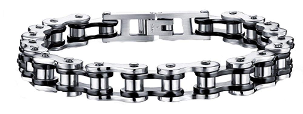 VPKJewelry Men Women Stainless Steel Motorcycle Bike Biker Link Chain Bracelet W 12 mm L 8.5'' 5 color