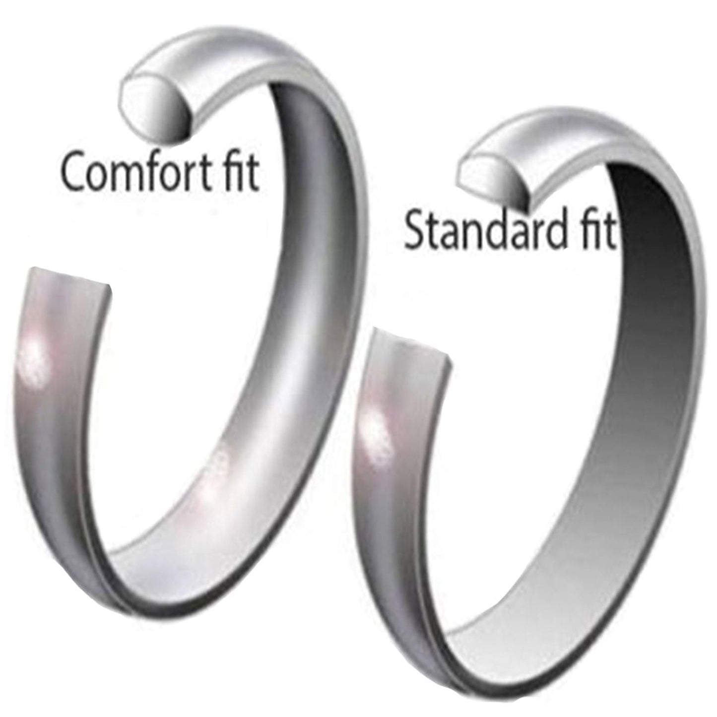 VPKJewelry Tungsten Carbide Silver 13 CZ Men Women Wedding Engagement Comfort Fit Band 8 or 6 mm Ring (tungsten 6 mm, 4)