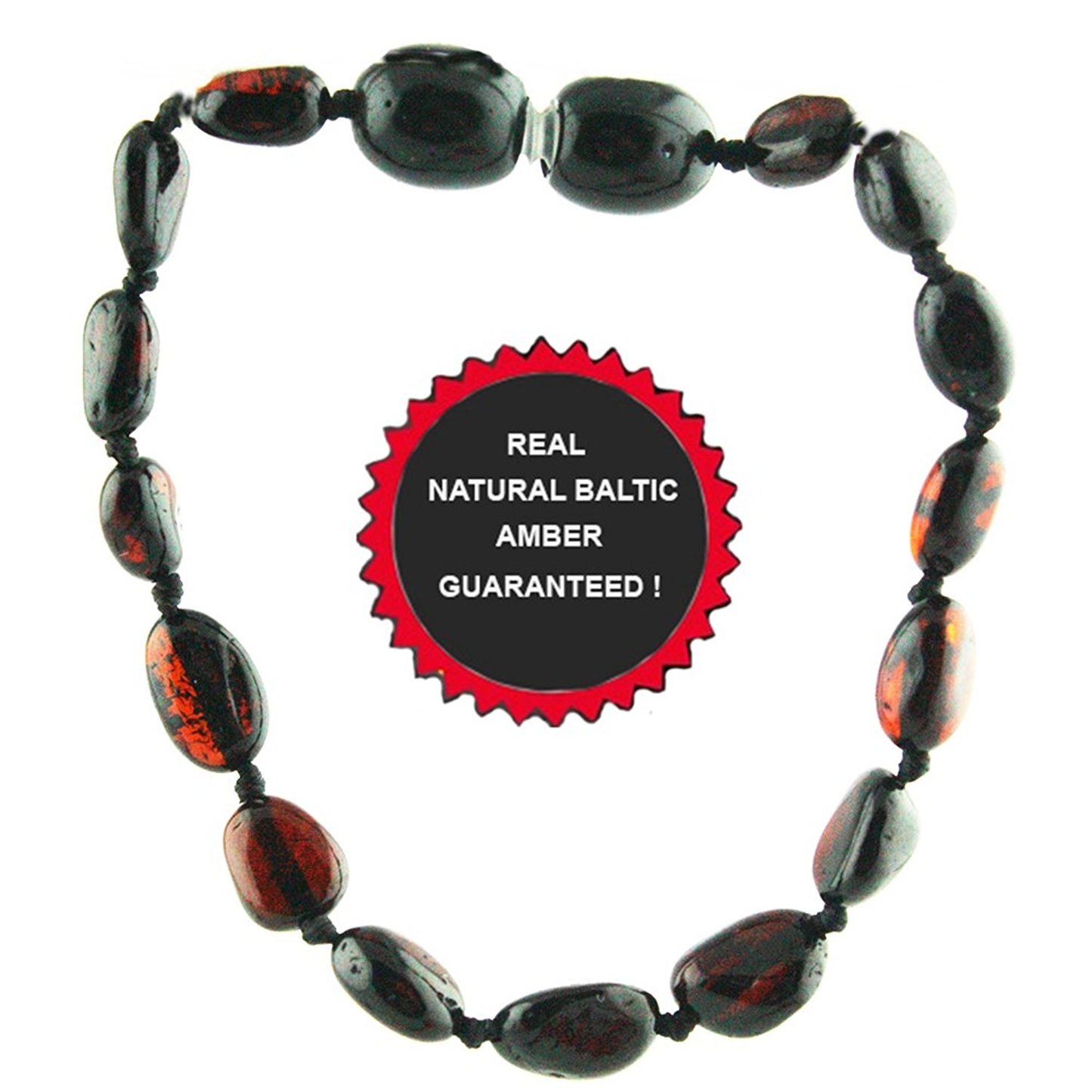 VPKJewelry Amber Teething Oval Bracelet Babies Anti Inflammatory Drooling Pain Reduce Properties Cherry Baltic