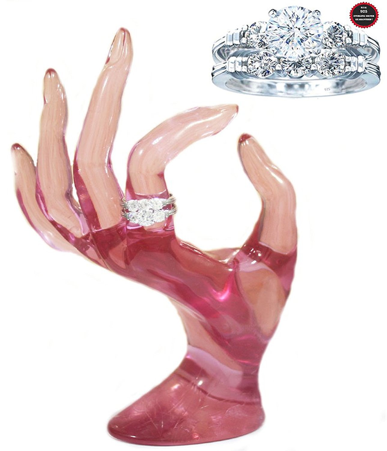 VPKJewelry 2.70 ct Real 925 Sterling Silver Wedding 2 pc set Diamonique CZ Ring Women's Girls (10)