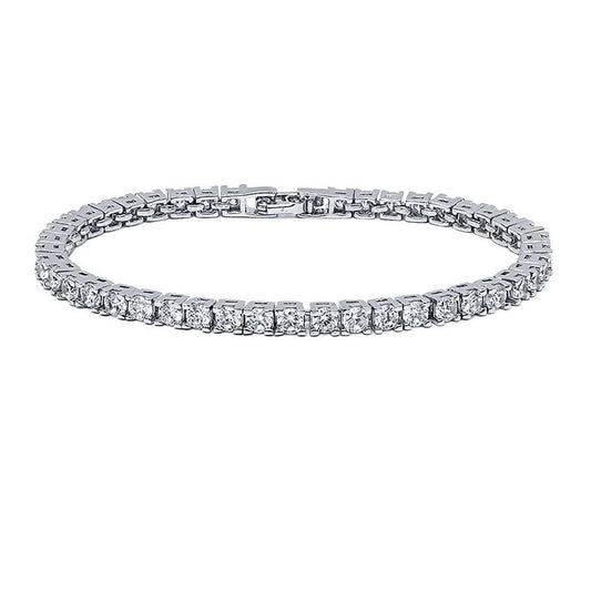VPKJewelry 12.00 ctw 4 mm Clear Diamonique CZ Rhodium Plated Tennis Bracelet