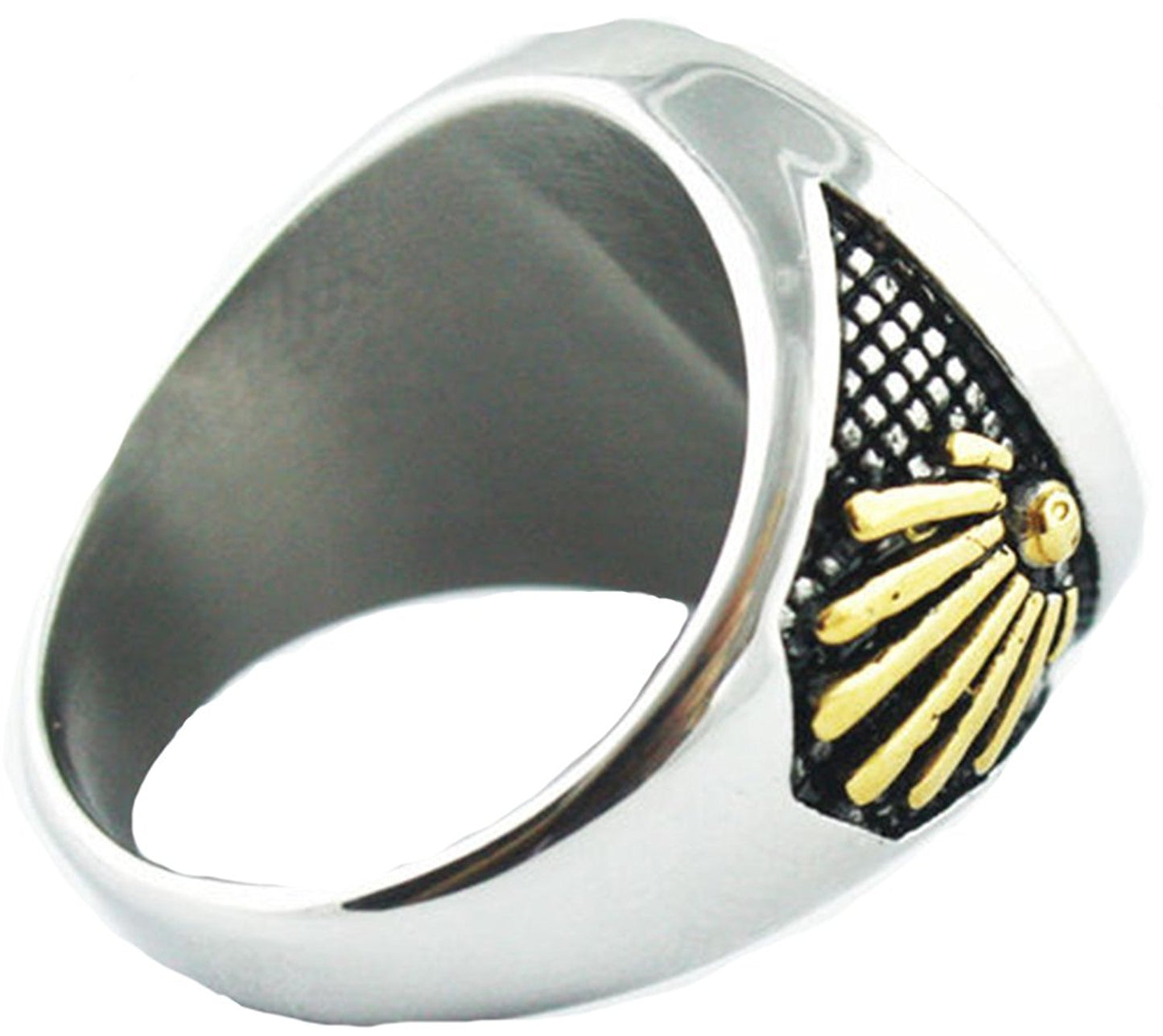 VPKJewelry Mens F. & A.M. Masonic Mason Blue Enamel Gold Plated Polished Stainless Steel rings sz 7.5-14.5