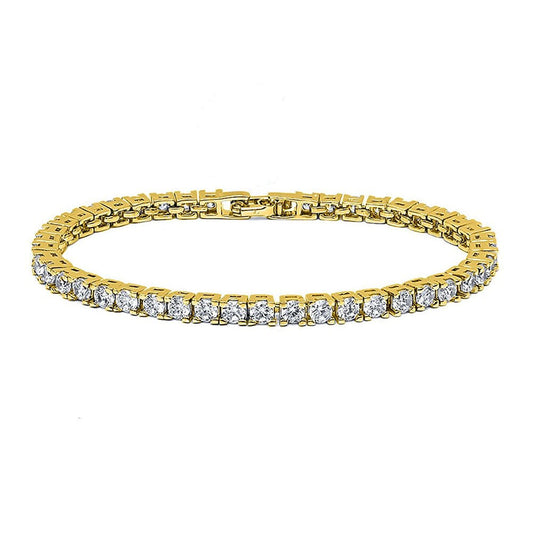 VPKJewelry 12.00 ctw 4 mm Clear Diamonique CZ 18k Gold Plated Tennis Bracelet