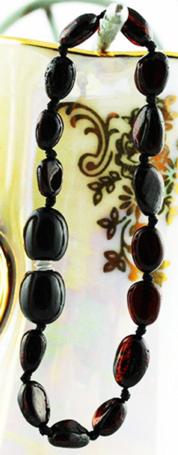 VPKJewelry Amber Teething Oval Bracelet Babies Anti Inflammatory Drooling Pain Reduce Properties Cherry Baltic