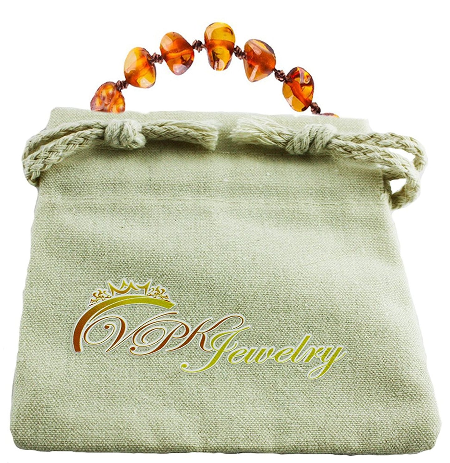 VPKJewelry Amber Teething Bracelet Babies Anti Inflammatory Drooling Pain Reduce Cognac Honey Unisex Baltic