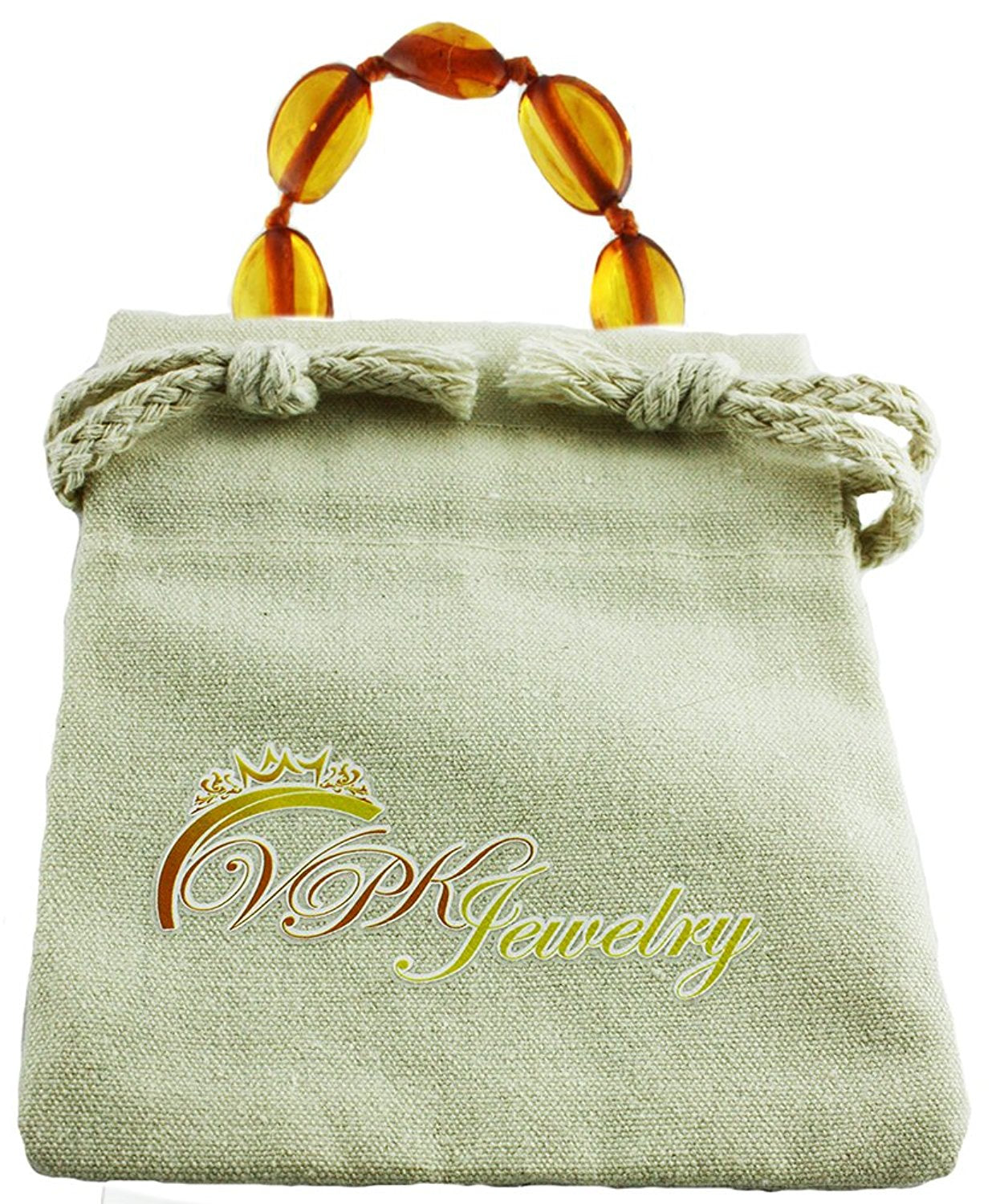 VPKJewelry Amber Teething Oval Bracelet Babies Anti Inflammatory Drooling Pain Reduce Cognac Honey Unisex Baltic