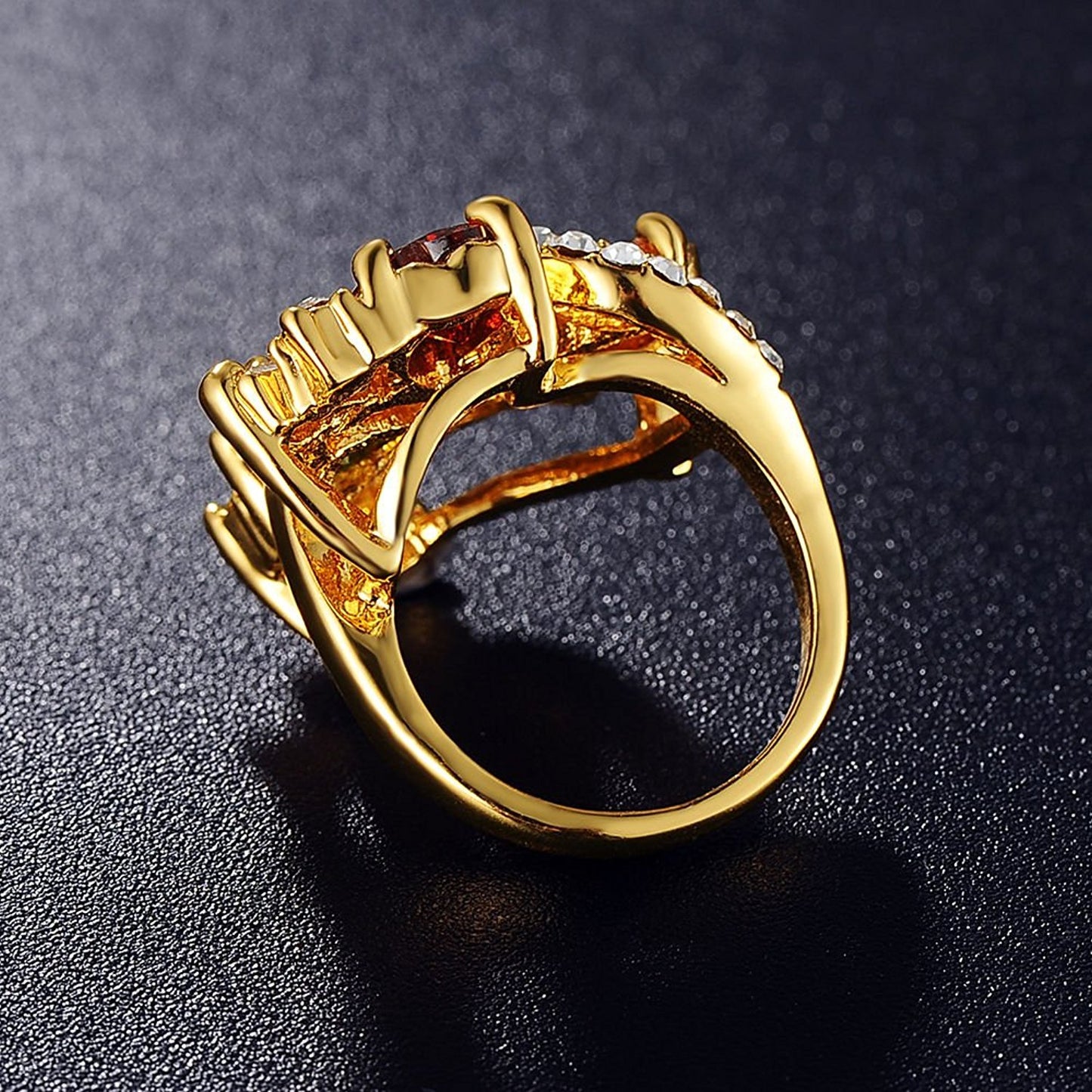 VPKJewelry 18 k Gold Plated Multi-Color Austrian Crystal Women's ladies Girls ring