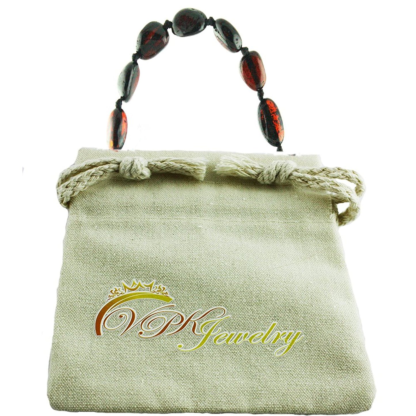 VPKJewelry Amber Teething Oval Bracelet Babies Anti Inflammatory Drooling Pain Reduce Properties Cherry Baltic