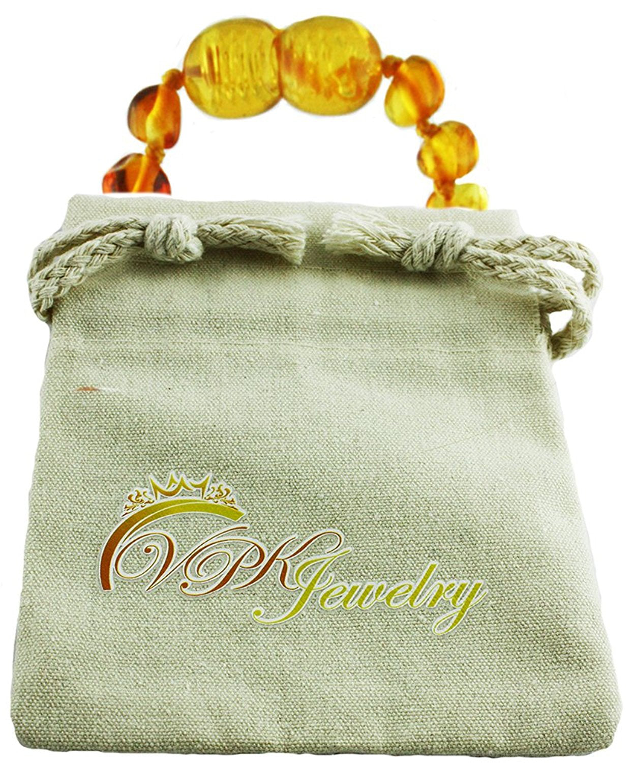 VPKJewelry Amber Teething Bracelet Babies Anti Inflammatory Drooling Pain Reduce Honey Unisex Baltic