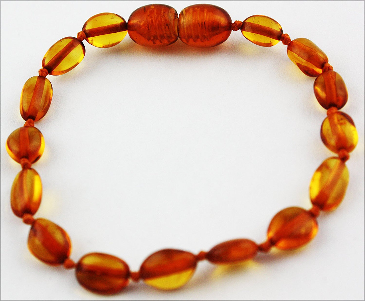 VPKJewelry Amber Teething Oval Bracelet Babies Anti Inflammatory Drooling Pain Reduce Cognac Honey Unisex Baltic