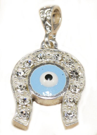 VPKJewelry Real 925 sterling silver Evil Eye Blue Greek Charm Pendant 