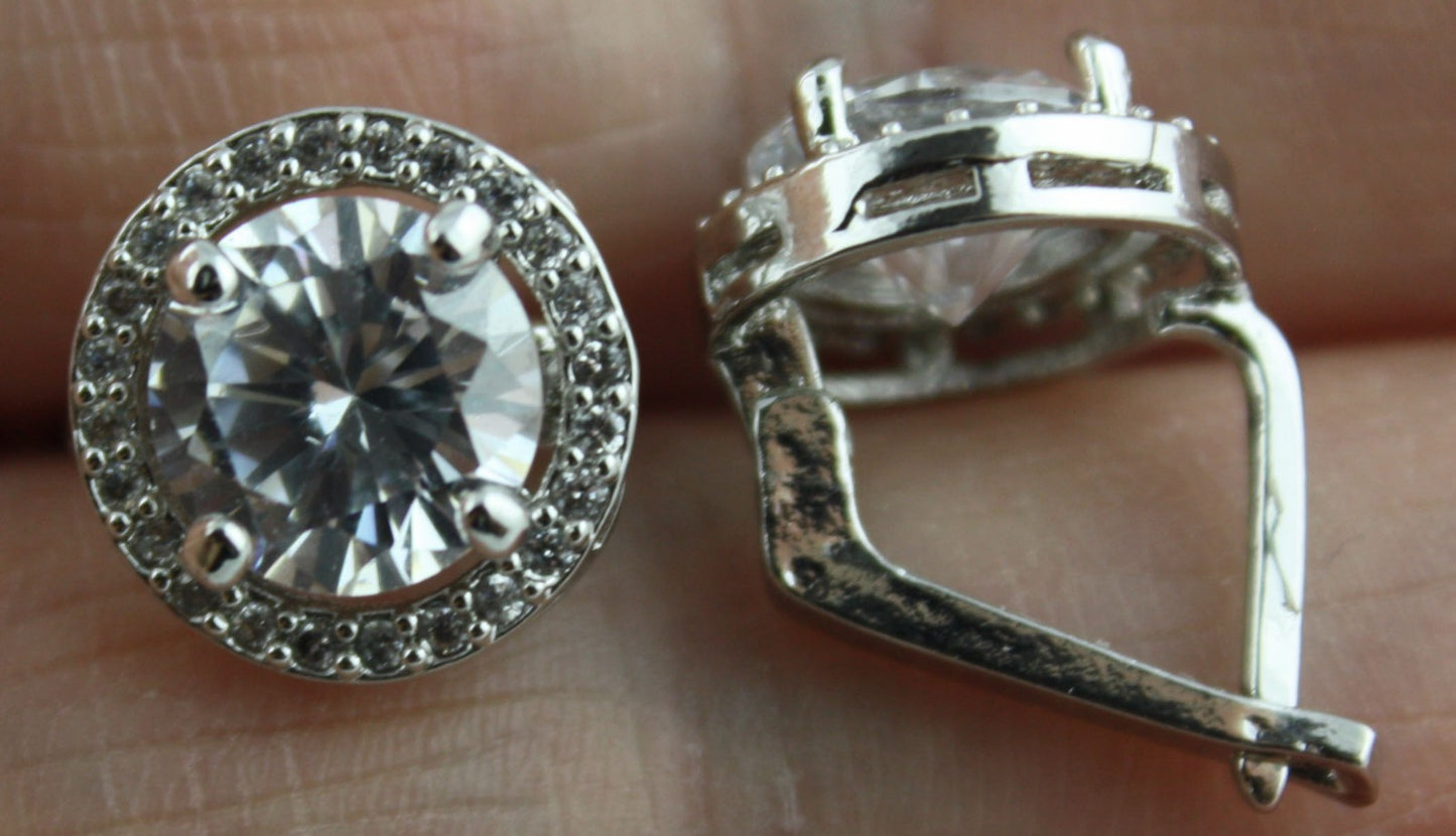 Women's 18k White or Yellow Gold Plated Russian Earrings buy 2 get 1 free 
