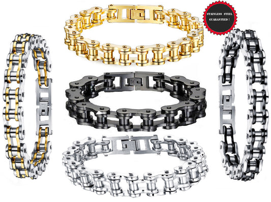 VPKJewelry Love Men Women 9'' 8.5" 7.5'' Motorcycle Bike Biker Bracelet 12mm    