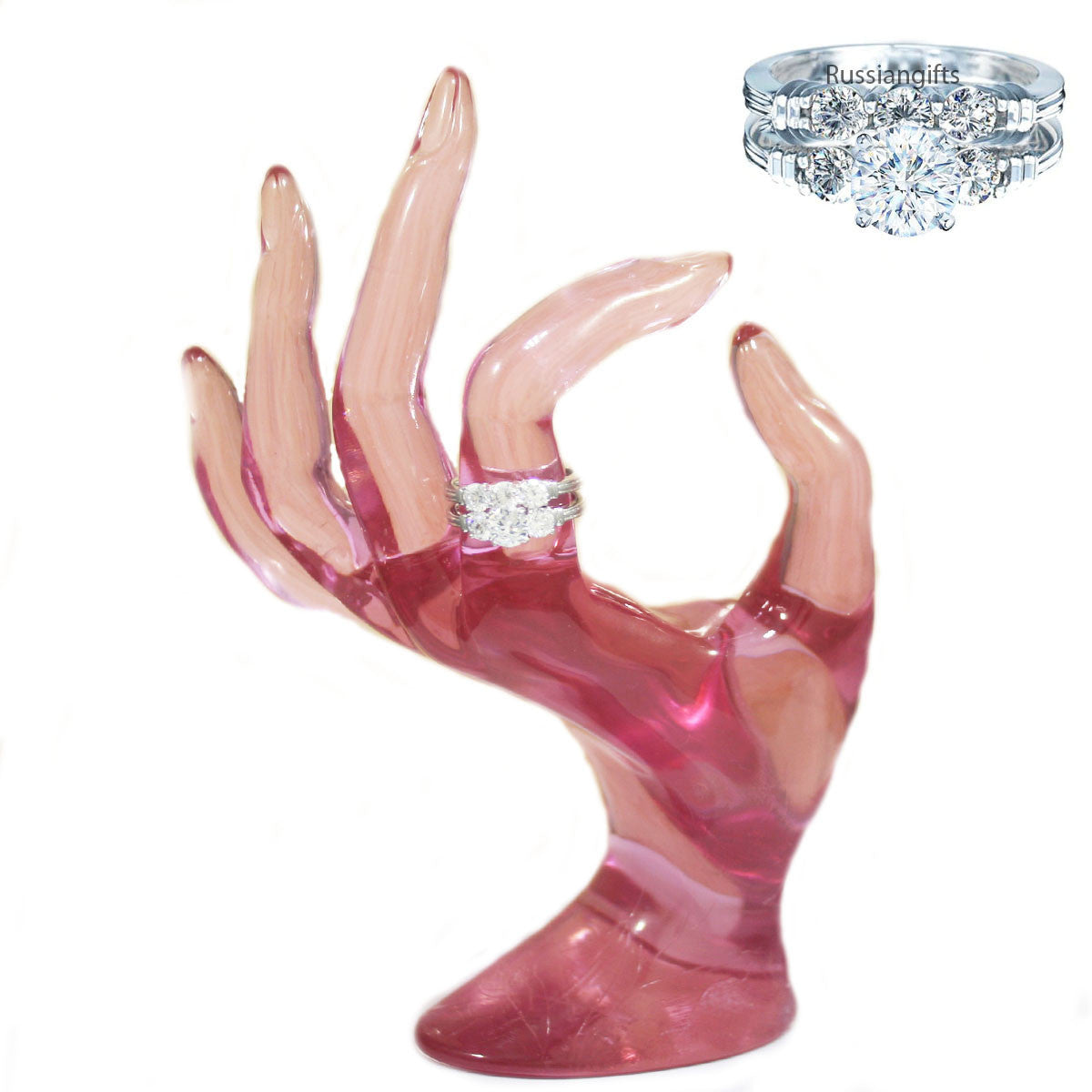 Silver Ring 925 sterling Women Wedding Cubic Zirconia Ring 2.7ct 2pc Sz 4-11,5