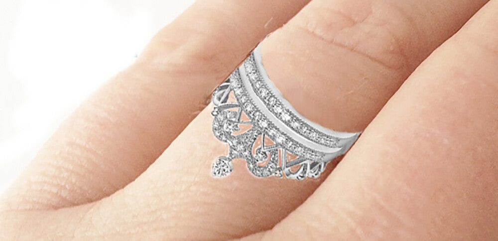 Crown Ring Real silver 925 sterling 2ct Women Wedding Engagement  Sz 4-11.5