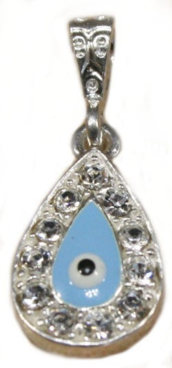 VPKJewelry Real 925 sterling silver Evil Eye Blue Greek Charm Pendant 