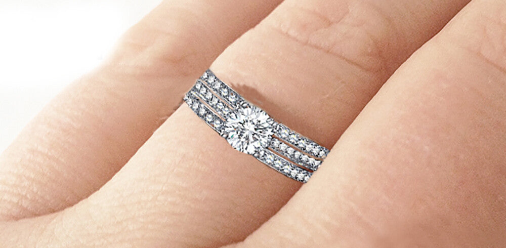 Silver Ring Women Real 925 Sterling  Wedding Engagement Set Band Sz 4-11,5