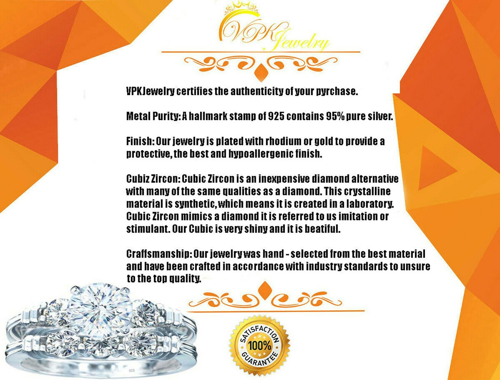 Silver Ring 925 sterling Women Wedding Cubic Zirconia Ring 2.7ct 2pc Sz 4-11,5
