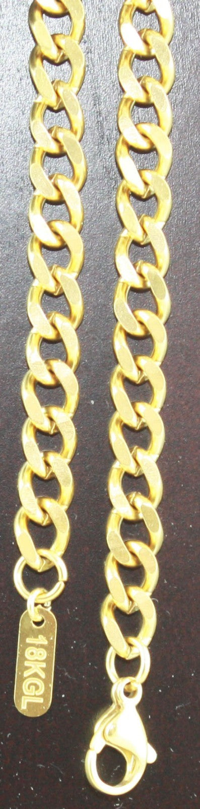 18k gold plat Link Curb Cuban Chain Necklace Bracelet 6mm 7-36'' VPKJewelry