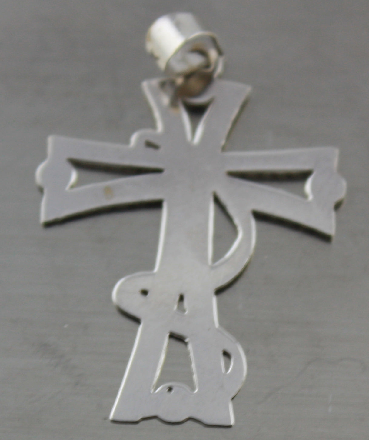 Real 14K white Gold Cross Eternity Pendant US seller 0,5 gram