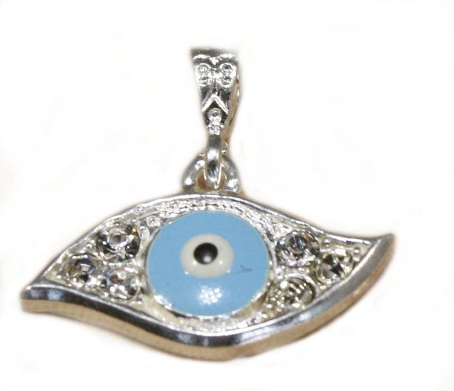 VPKJewelry Real 925 sterling silver Evil Eye Blue Greek Charm Pendant 