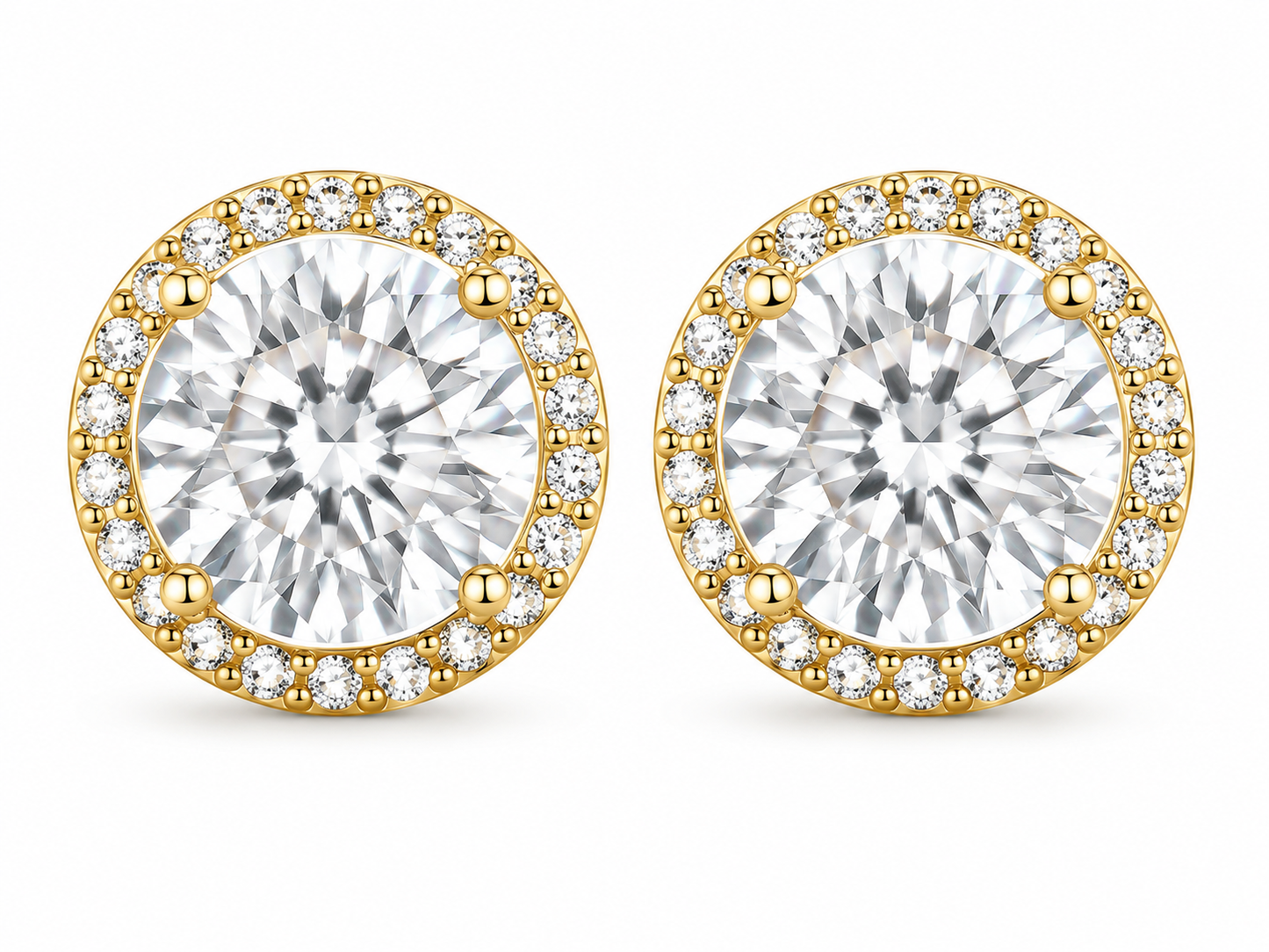 VPKJewelry Women's 18K White or Yellow Gold-Plated Russian Back Earrings - Cubic Zirconia CZ