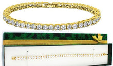 VPKJewelry 12.00 ctw 4 mm Clear Diamonique CZ 18k Gold Plated Tennis Bracelet
