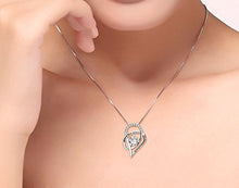 VPKJewelry 925 silver Diamonique CZ 0.60 ct Heart Women's Pendant Necklace I love you to the moon and back