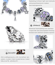 VPKJewelry Women Cirl Moon Star Bead Murano and Austrian Crystal Charm Bracelet Silver Plated