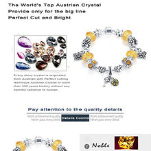 VPKJewelry Chain Crystal Lock Key Heart Bead Austrian and Murano Glass Silver Charm Bracelet