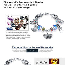 VPKJewelry Women Girls Murano and Austrian Crystal Charm Bracelet Bead Chain Animals Silver tone