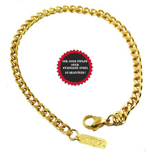 VPKJewelry 18k gold Stainless steel Link Curb Cuban Chain Bracelets 4 mm 7'',8''