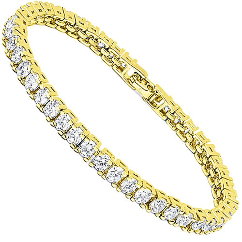 VPKJewelry Tennis Women's Bracelets 3 times 18k Yellow Gold Plated 4 mm Diamonique CZ sz 6.7'' 7'' 7.5''