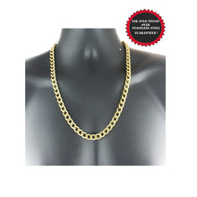 VPKJewelry 18k gold Stainless steel Link Curb Cuban Chain Necklace 9 mm 16''-36''