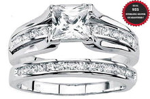 VPKJewelry 2.00 ct Real 925 Sterling Silver Wedding Engagement 2 pc set Diamonique CZ Ring Women (9)