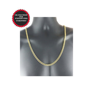 VPKJewelry 18 k gold Stainless steel Link Curb Cuban Chain Necklace 6 mm 16''-36'' (16.0)