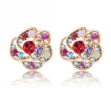 VPKJewelry 18K Gold Plated Austrian Crystal Opal Citrine Ruby Color CZ Stud earrings